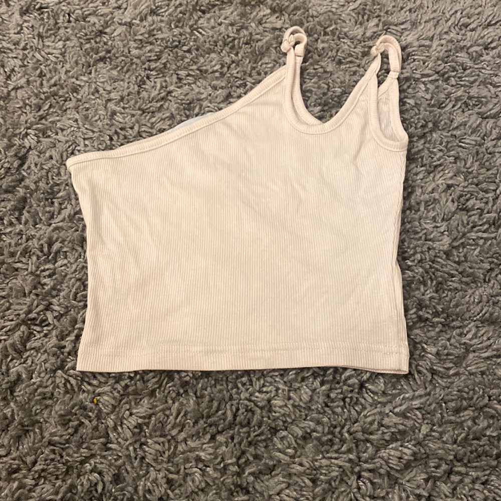 light pink one shoulder top